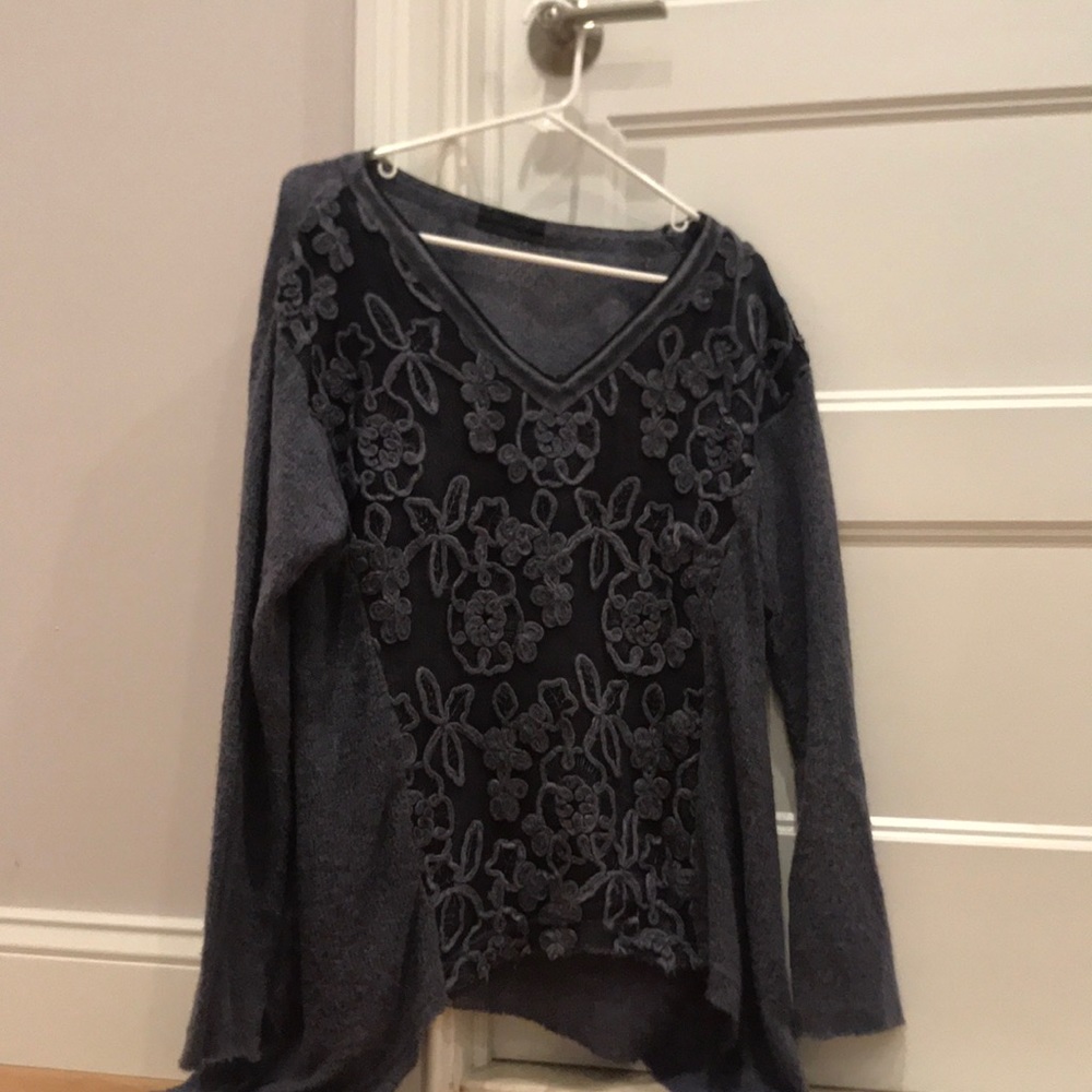 Floral knit sweater.